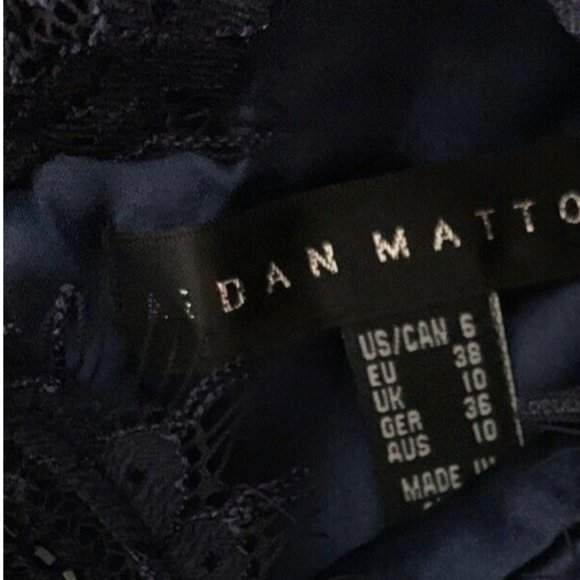 NWT Aidan Mattox Embellished Lace & Silk Chiffon Gown Twilight Blue [ SZ 6‎ ] - Picture 11 of 15